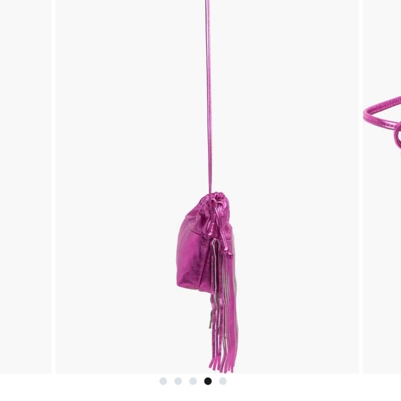 NWT Rebecca Minkoff Fringe  metallic Magenta Everything Bag - Picture 4 of 8